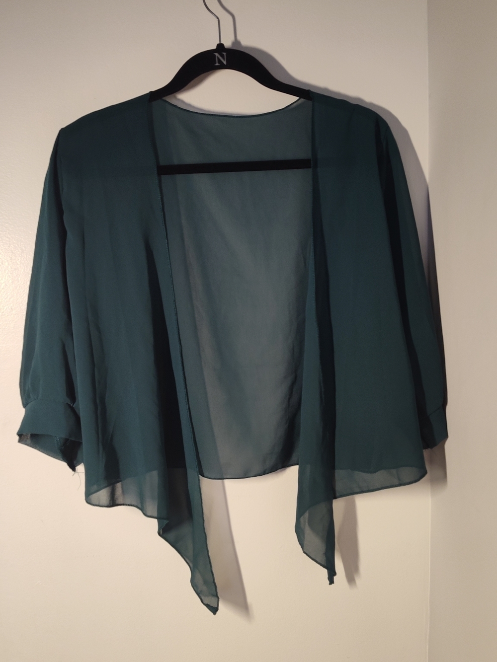 Source Unknown Teal Sheer Open-Front Kimono #25